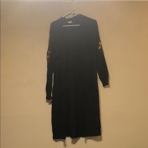 Black mid calf knitted cardigan